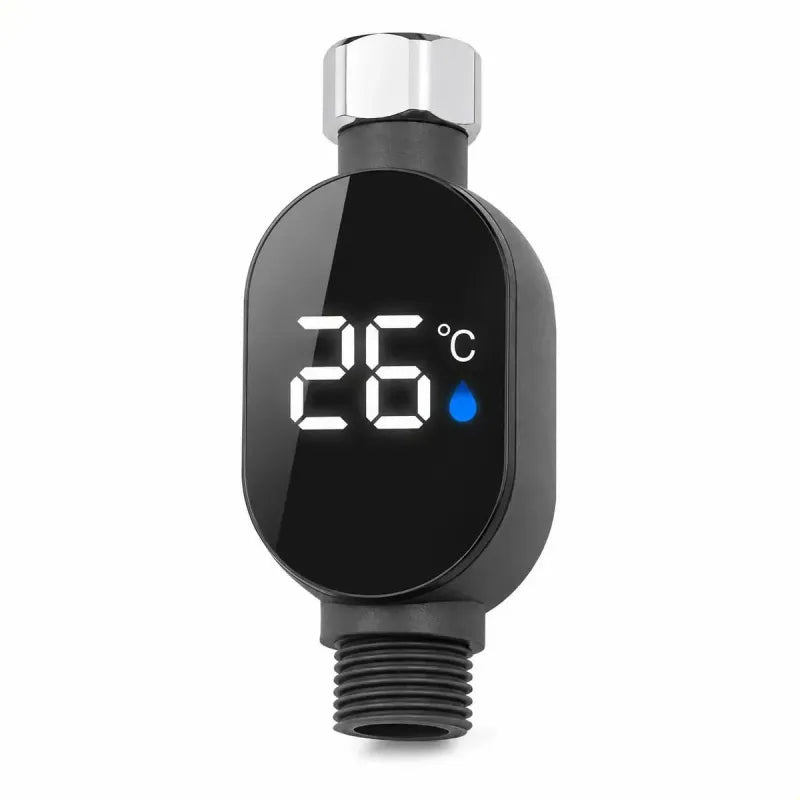 Termómetro digital de baño con pantalla LED mostrando 26 °C