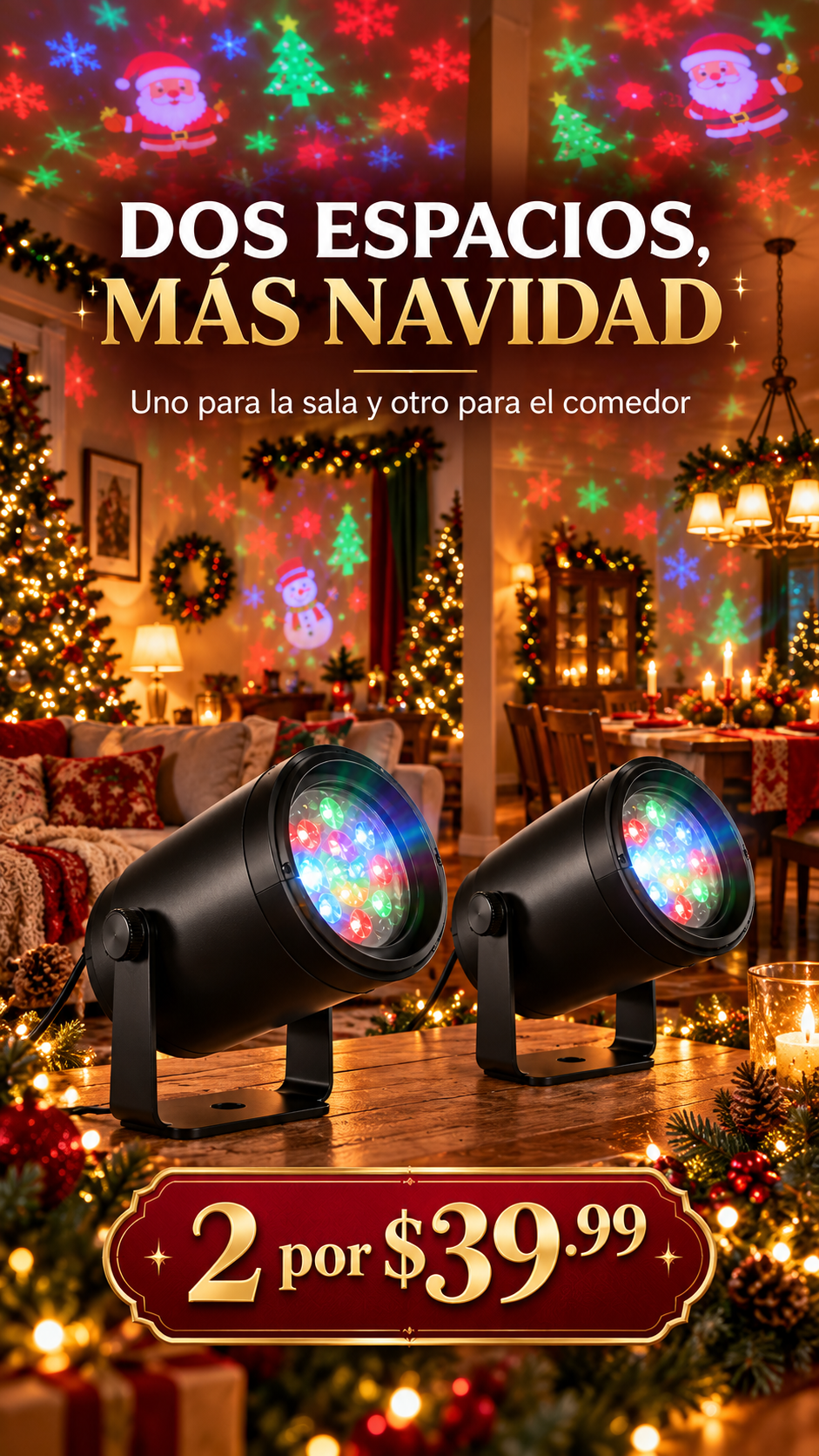 Oferta de Navidad: 2 proyectores por $39.99